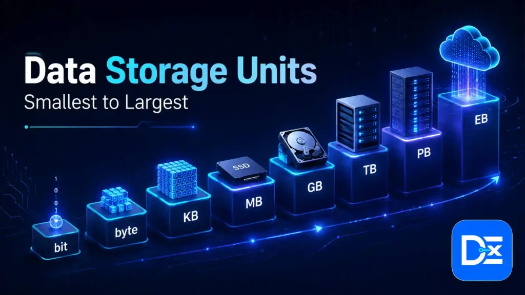 Data Storage Units Smallest to Largest